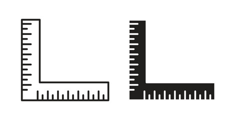 Ruler combined icon simple flat trend modern graphic design abstract logotype