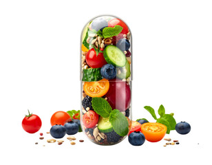 Health and Nutrition Capsule &ndash; Natural Food Supplement Concept PNG