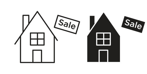 Selling or rent home icon simple flat trend modern graphic design abstract logotype