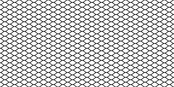 Fishnet pattern. Rope mesh texture. Lace fence grid of repeating lines.