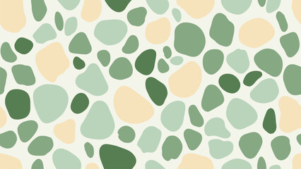 Soft Pebble-Leaf Scatter Background in Sage and Mint, Editable Seamless Eco Pattern for Sustainable Stationery and Brand Templates