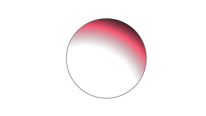 A simple graphic of a circle with a gradient from white to pink on a white background in a digital...