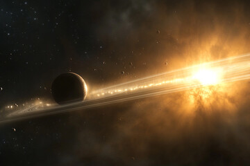 A cosmic storm forming around a planetary alignment  