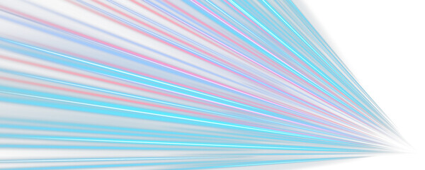 Fototapeta premium Futuristic skyline bathed in electric violet and cyan tones. Hover cars streak across mirrored glass towers. A vision of tomorrow’s luminous metropolis.