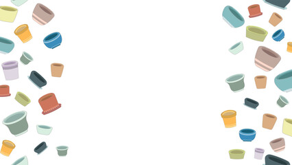 Frame vertical seamless garden tools with plant pot multicolored