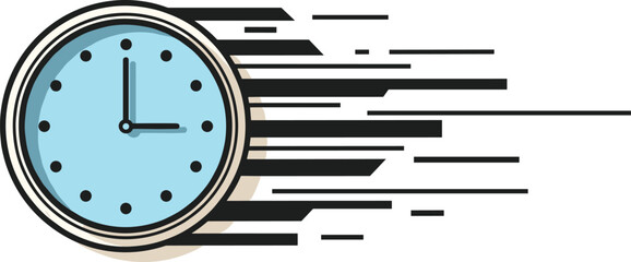 Urgent Time Management: Accelerating Clock Visual for Business Deadline, Fast Delivery Service and Time Sensitive Projects in Modern Graphic Style Presentation, Website Graphic, Schedule, Countdown an