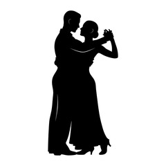 Silhouette of a couple dancing ballroom style