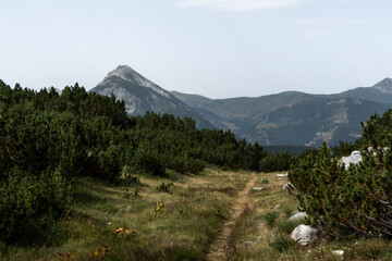 mountain landscape on peak of the balkans trail in Albania