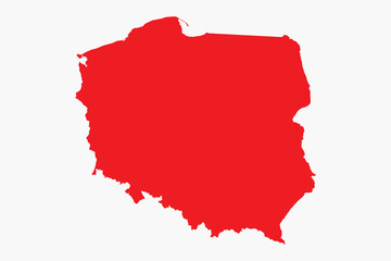Fototapeta premium Vector graphic artwork suitable for print and web containing flat detailed map of POLAND