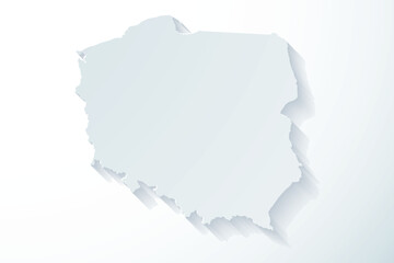 Vector graphic artwork suitable for print and web containing flat detailed map of POLAND