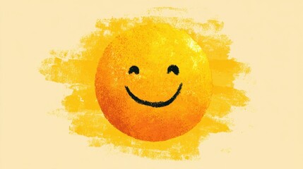 A cheerful sun with a smile radiates warmth on a sunny backdrop bringing joy to the scene.