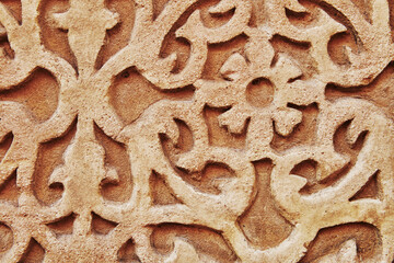 Ancient patterned stone wall in Alcázar of Segovia, Segovia, Spain, Europe 
