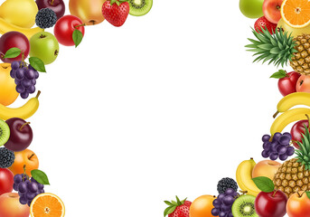 Colorful Fruit Frame A Vibrant and Healthy Border.