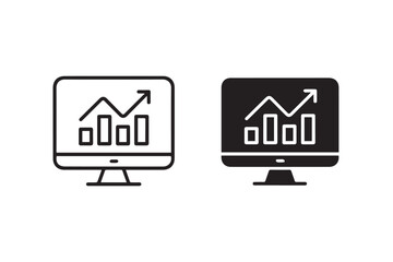 monitoring growth analytics icon set for business progress and data performance dashboard vector ai eps jpeg png