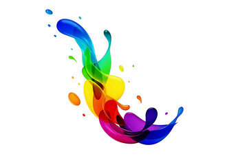 Colorful Paint Splash Illustration on White Background.