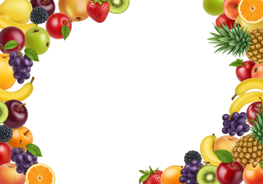 Colorful Fruit Frame A Vibrant and Healthy Border.