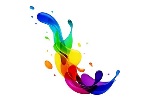 Colorful Paint Splash Illustration on White Background.