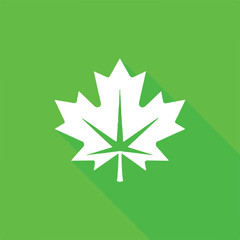 autumn maple leaf silhouette vector illustration minimalist green background ideal for seasonal design