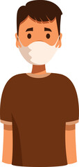 Man wearing a surgical mask is protecting himself from a virus infection