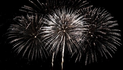 Beautiful illustration of colorful fireworks on plain black background. Colorful Fireworks in black sky background for New Year celebration concept.