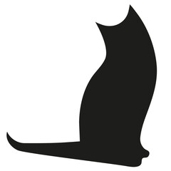 Cat icon. Black silhouette of a cat. Flat illustration