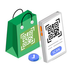 Premium design illustration of mobile barcode scan