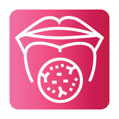 Oral microflora black line icon for digital and print projects.