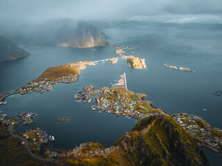 Beautiful Reinebringen in the Norwegian Lofoten Islands