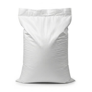 White blank plastic bag isolated on white background perfect for packaging design mockups