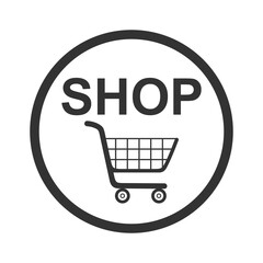Shop icon, shopping cart icon isolated on transparent background