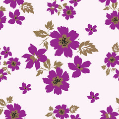 Exotic hand drawn flowers, seamless patterns with floral for fabric, textiles, clothing, wrapping paper, cover, banner, home decor, abstract backgrounds