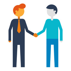 Candidate Handshake Employer Agreement Partnership Business Deal Vector Illustration