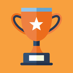 Championship Award Winner Cup Trophy Victory Success Achievement Vector Illustration
