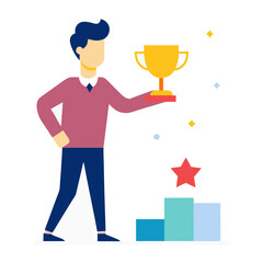 Professional Receiving Excellence Award Recognition Achievement Success Vector Illustration