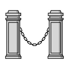 vector illustration of a cemetery gate with two stone pillars