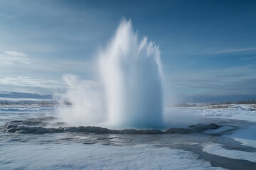 A geyser that only erupts once a decade, captured in a rare moment