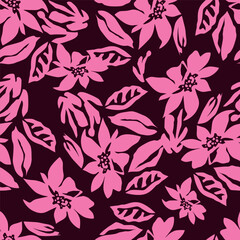 Exotic hand drawn flowers, seamless patterns with floral for fabric, textiles, clothing, wrapping paper, cover, banner, home decor, abstract backgrounds