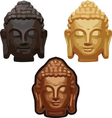 Golden Buddha Head Symbol of Peace and Enlightenment