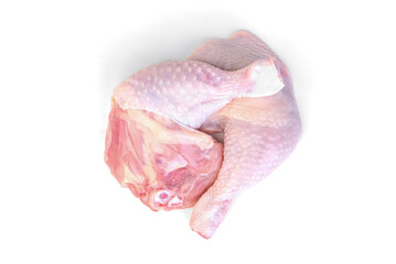 Raw chicken legs isolated on white background.