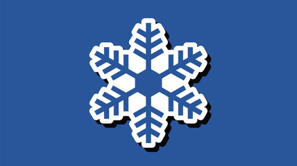 Striking blue and white snowflake graphic creates a visually appealing winter theme for seasonal promotions and design projects