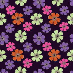 Exotic hand drawn flowers, seamless patterns with floral for fabric, textiles, clothing, wrapping paper, cover, banner, home decor, abstract backgrounds
