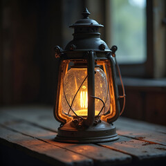 glowing lantern in the darkness