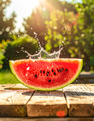 Watermelon Splash with Soft Outdoor Light