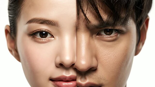 Portraits of diverse faces representing duality and balance