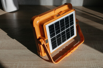 Solar panels close-up Sunlight reflects off the panels Solar panels are an alternative energy source