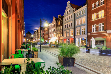 Atmospheric architecture of Granary Island in Gdansk. Poland