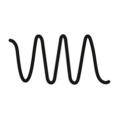 Simple black waveform representing sound or oscillation, useful for audio or frequency concepts
