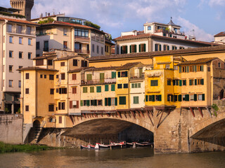 Ponte Vecchio Medieval Stone Segmental Arch Bridge River Arno Florence Italy