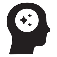 Mental Clarity Silhouette Icon – Cognitive Focus and Mindfulness Vector Symbol