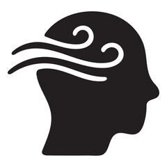 Stress Relief Silhouette Icon – Mental Wellness Therapy Vector Design